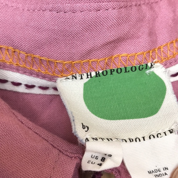 Anthropologie county fair pink hot balloon embroidered top - Picture 6 of 11